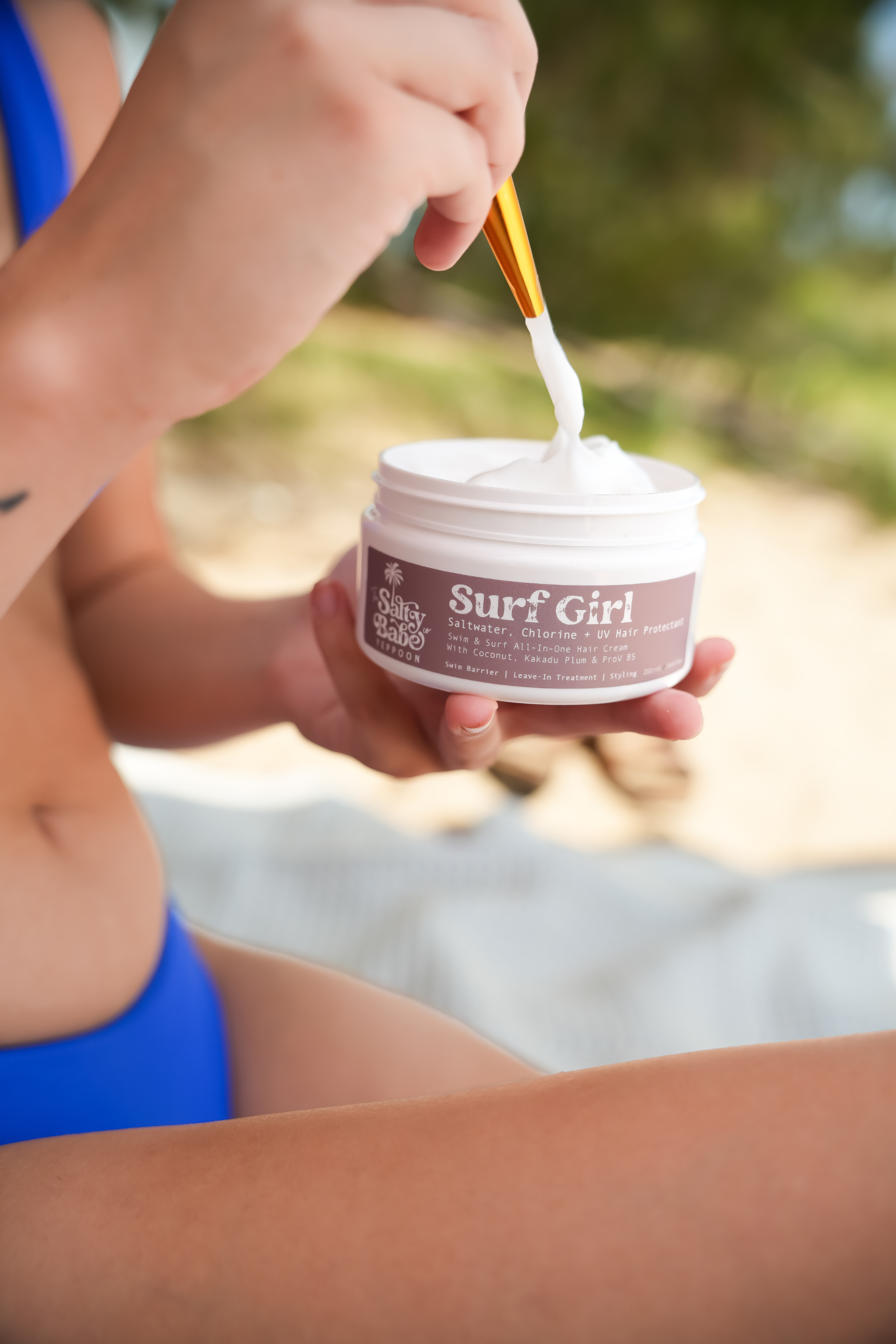 Silicone-Free Swim Hair Protectant (Reef-Friendly) - Chlorine, Salt + UV Defense